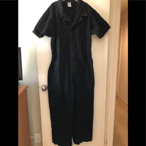 Big Bud black short sleeve jumpsuit